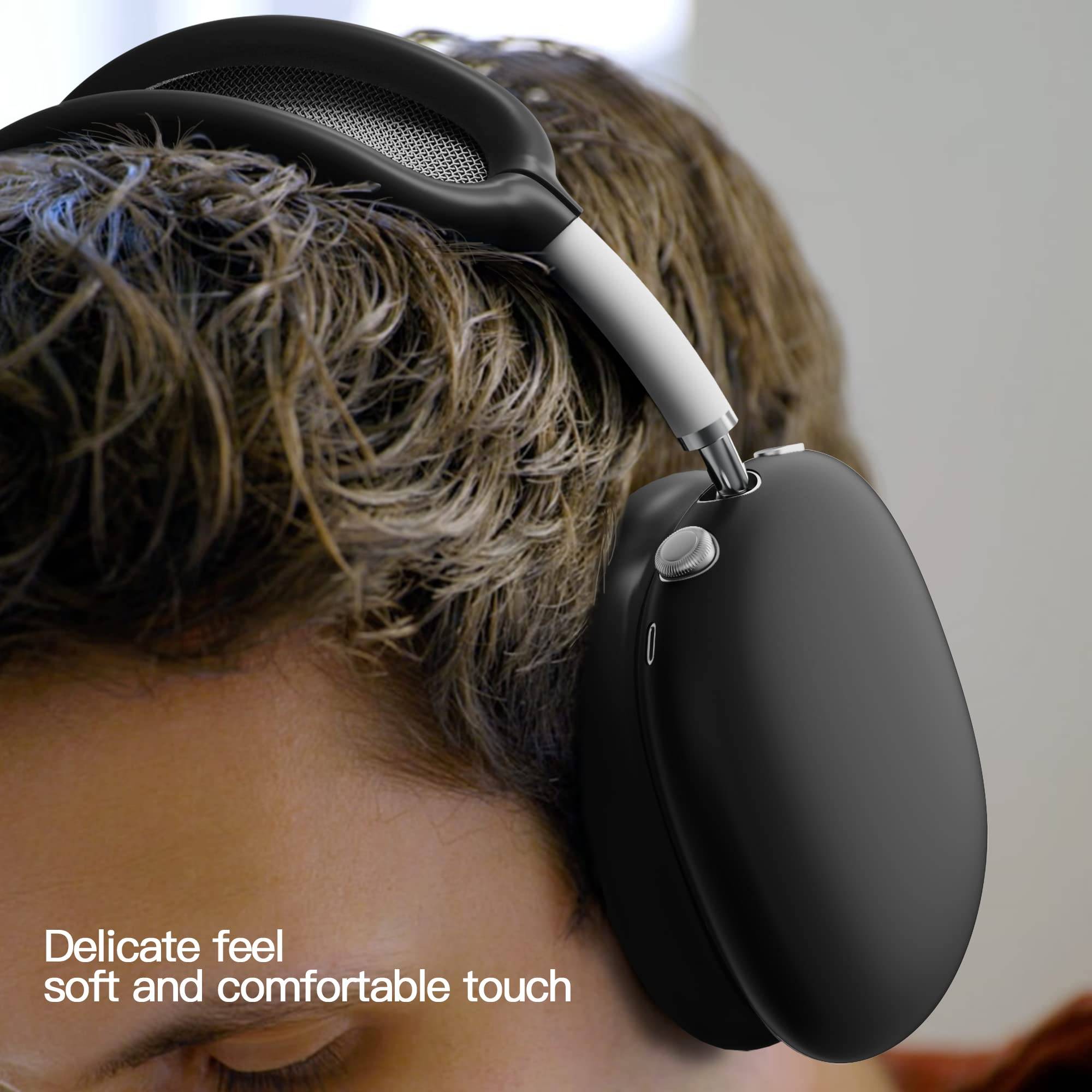 Ohrpolster, Schutzhülle und Kopfbügelkissen für Airpods Max-Kopfhörer Black