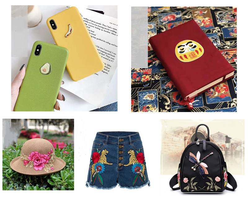 Gestickte Aufnäher, 9er-Pack