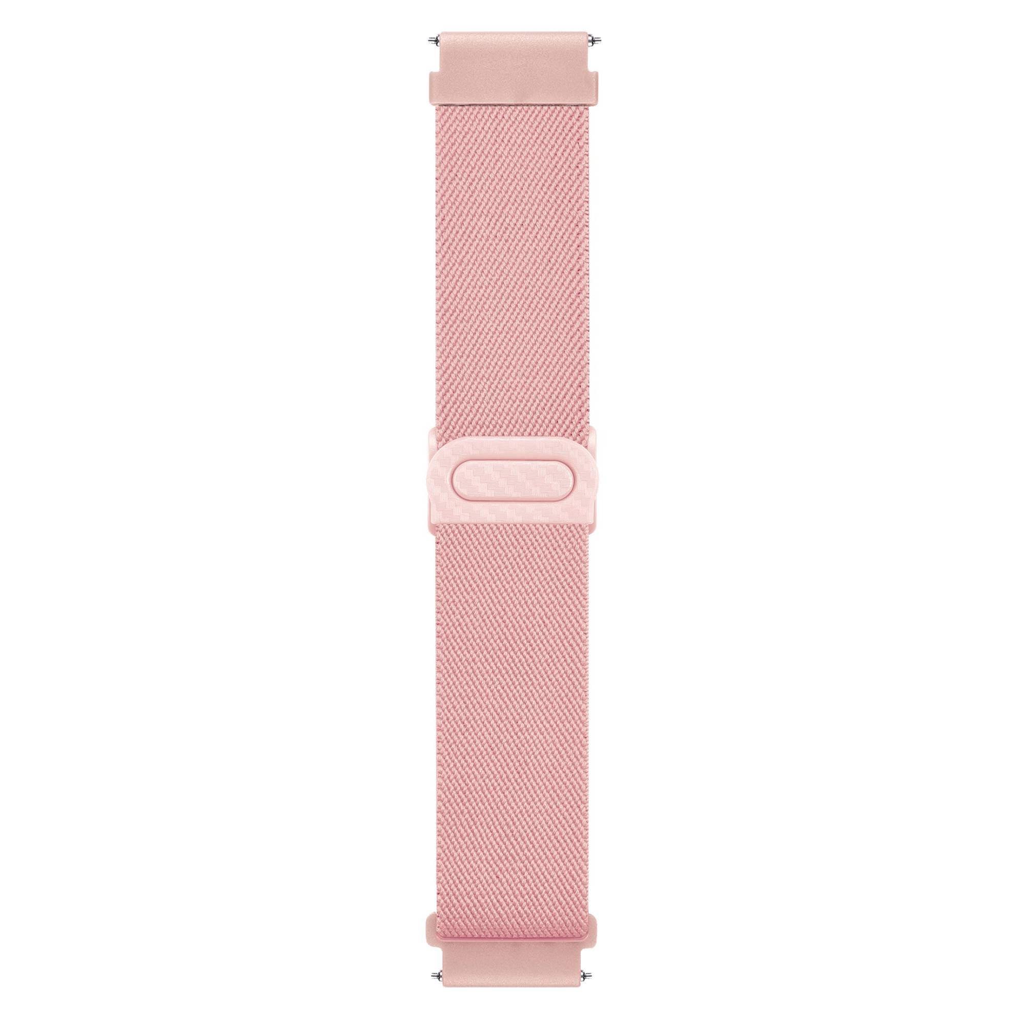 Nylon-Uhrenarmband kompatibel mit Huawei, Xiaomi, Garmin, Samsung 20 mm Pink