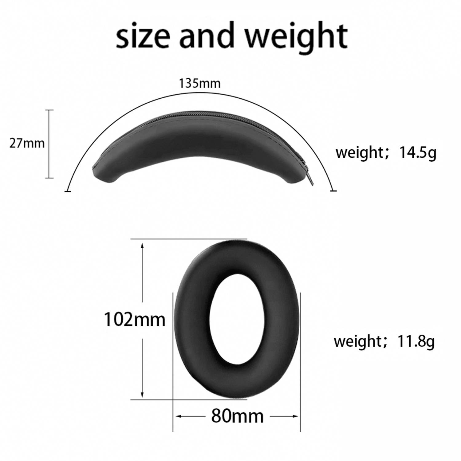Kopfbügel und Ohrpolsterschalen für SONY WH-1000XM3/4 Black