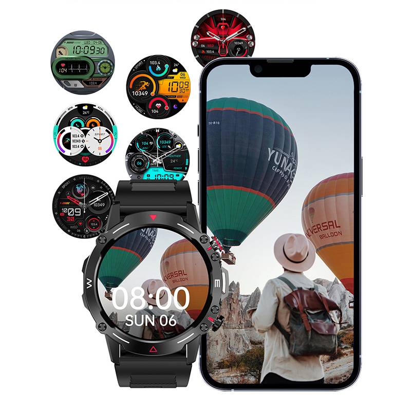 Smartwatch / Sportuhr mit Bluetooth-Anrufen Black