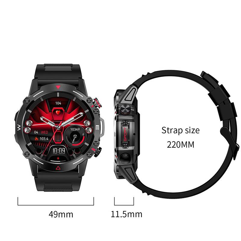 Smartwatch / Sportuhr mit Bluetooth-Anrufen Black