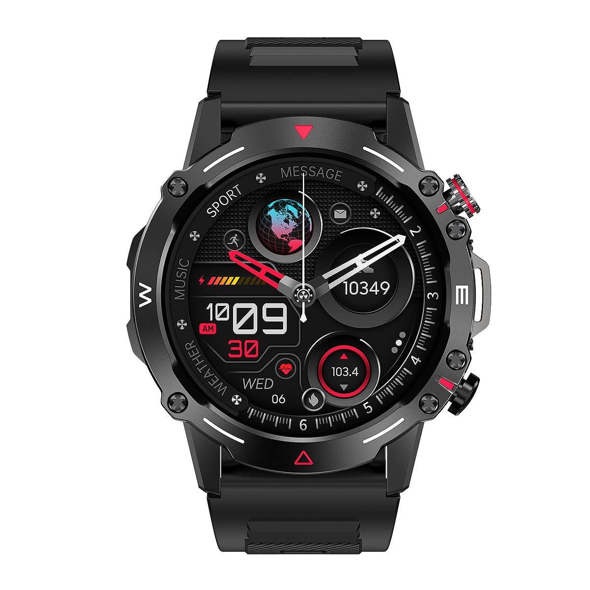 Smartwatch / Sportuhr mit Bluetooth-Anrufen Black