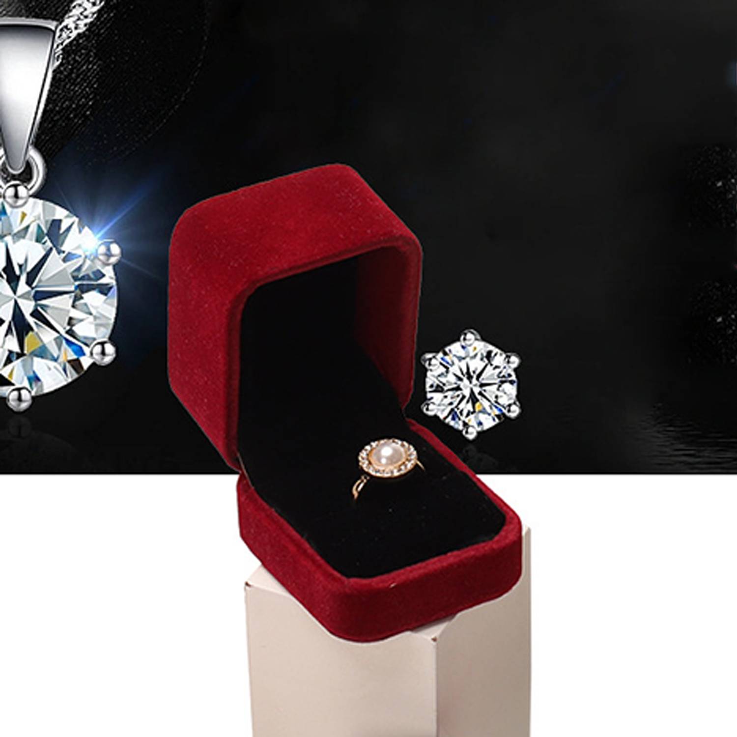 Schmuckschatulle für Ring DarkRed