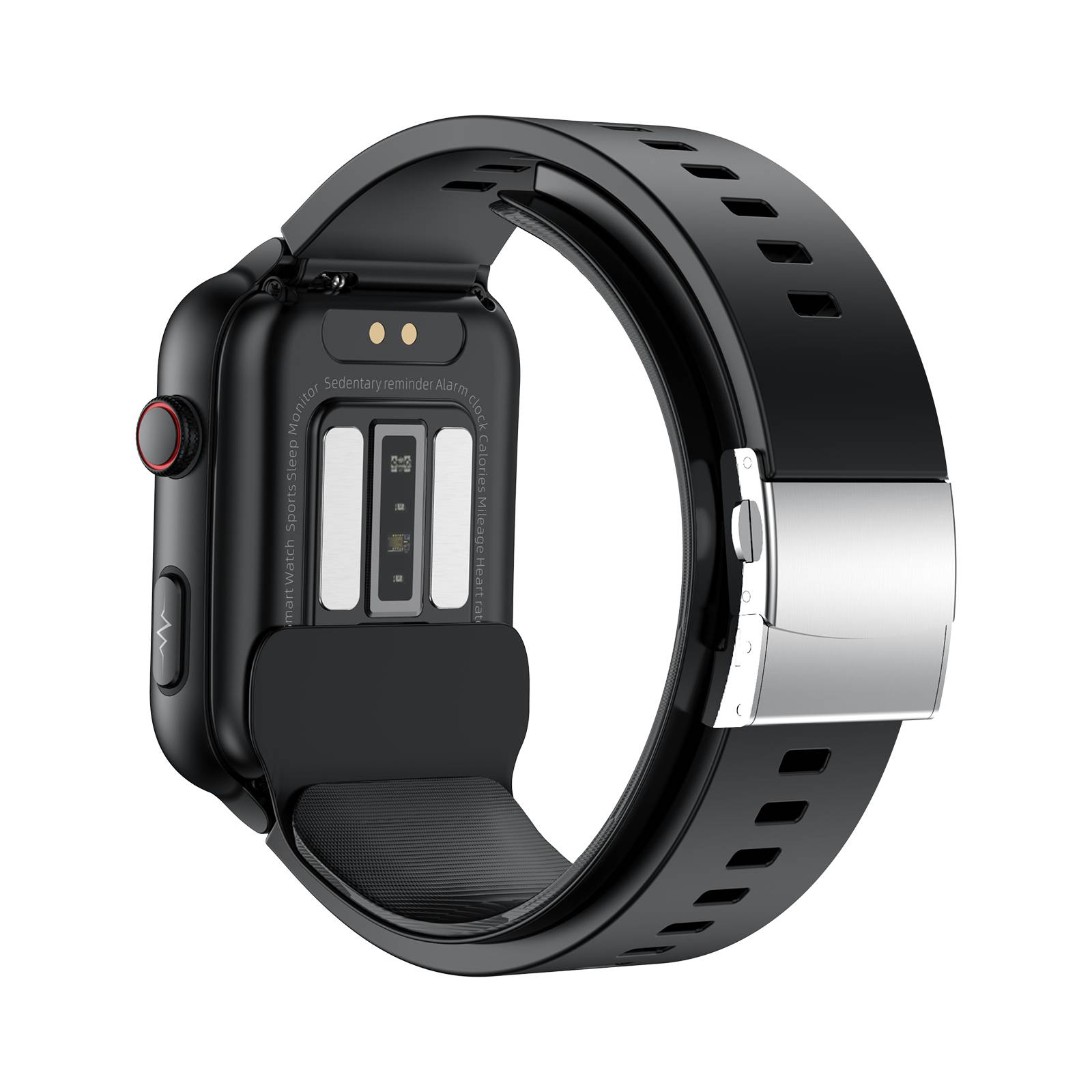 Smartwatch, 1,91-Zoll-Bildschirm, Blutdruck, Herzfrequenz, Blutsauerstoff Black