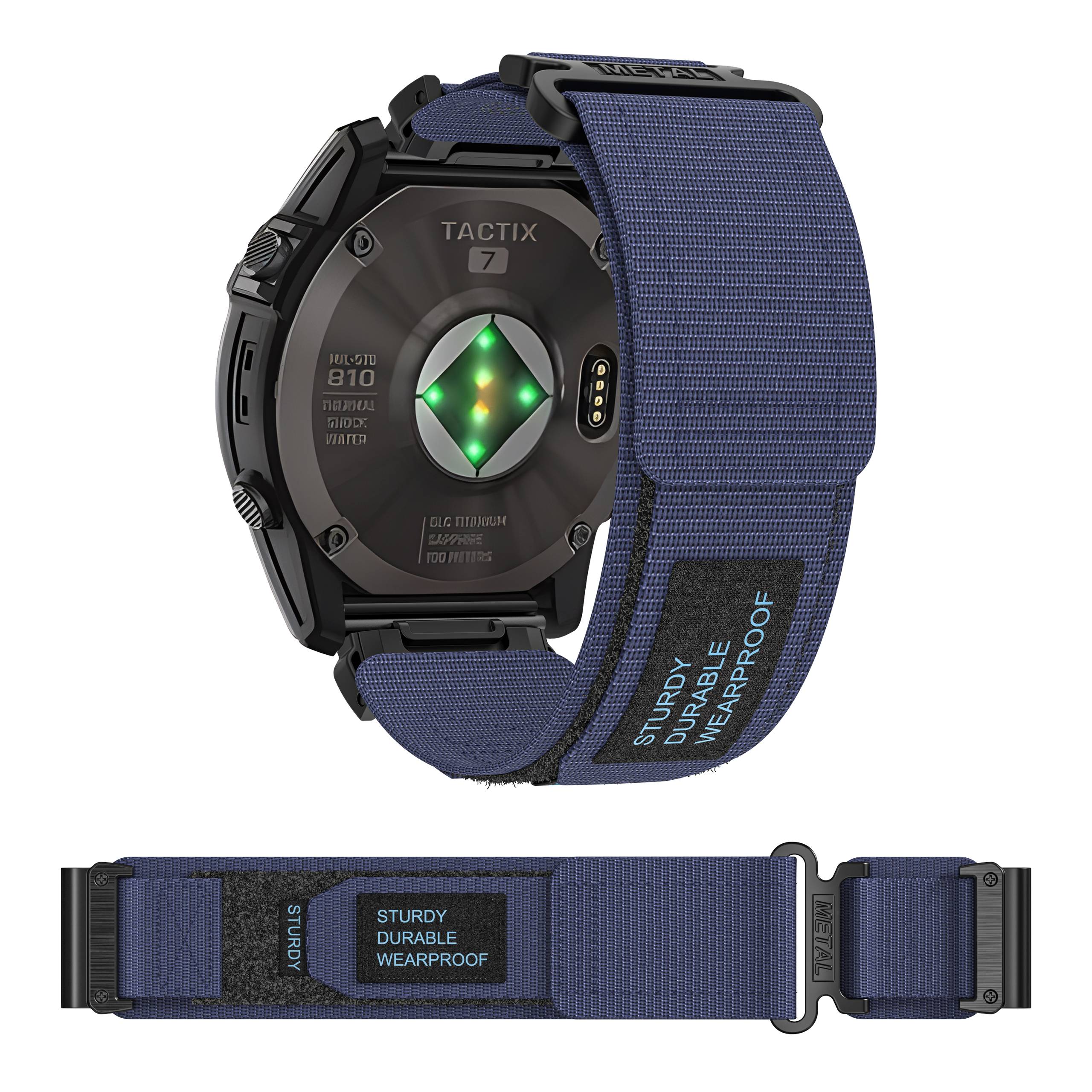 Nylon-Uhrenarmband für Garmin Watch Blue 22 mm
