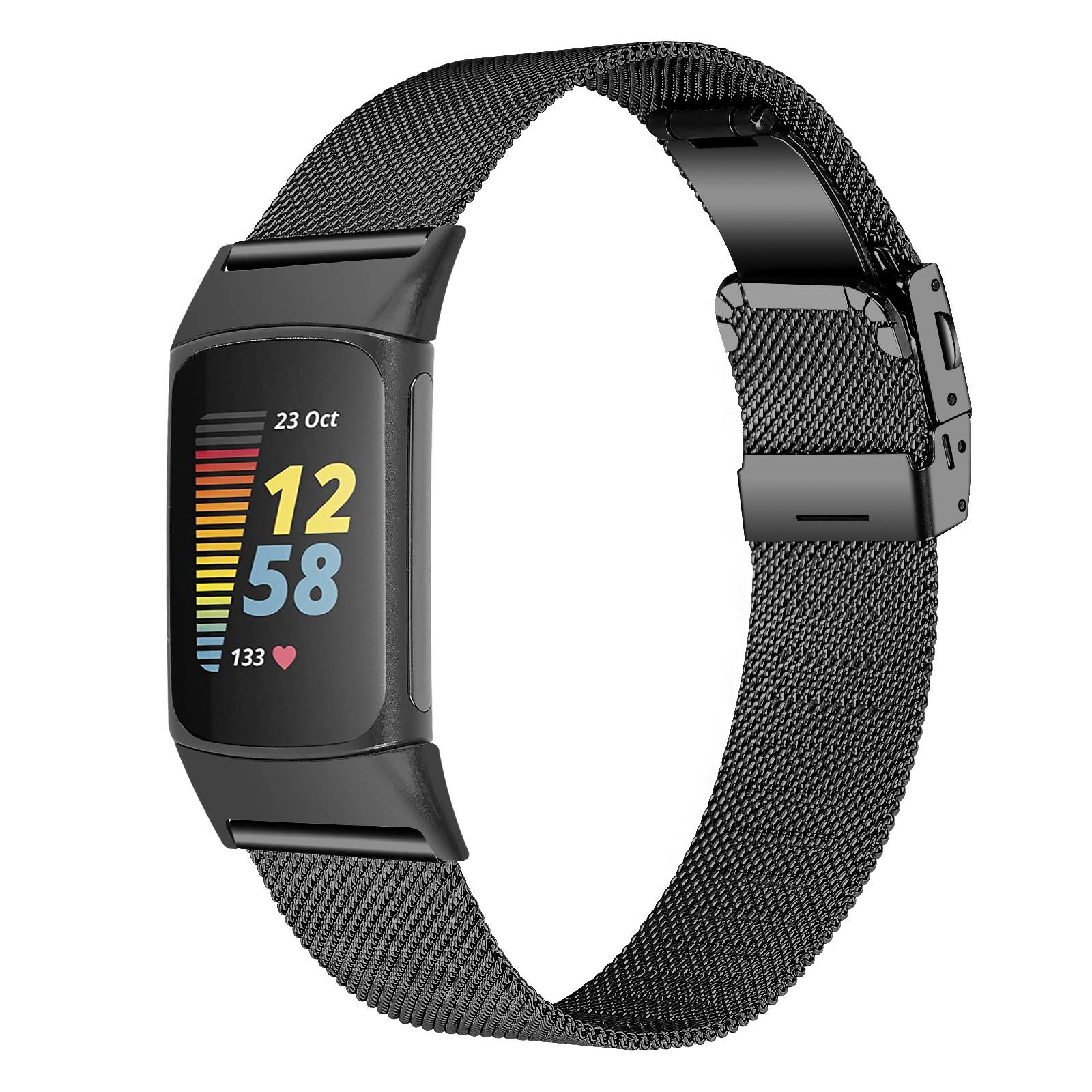 Edelstahl-Uhrenarmband für Fitbit Charge5/6 Black