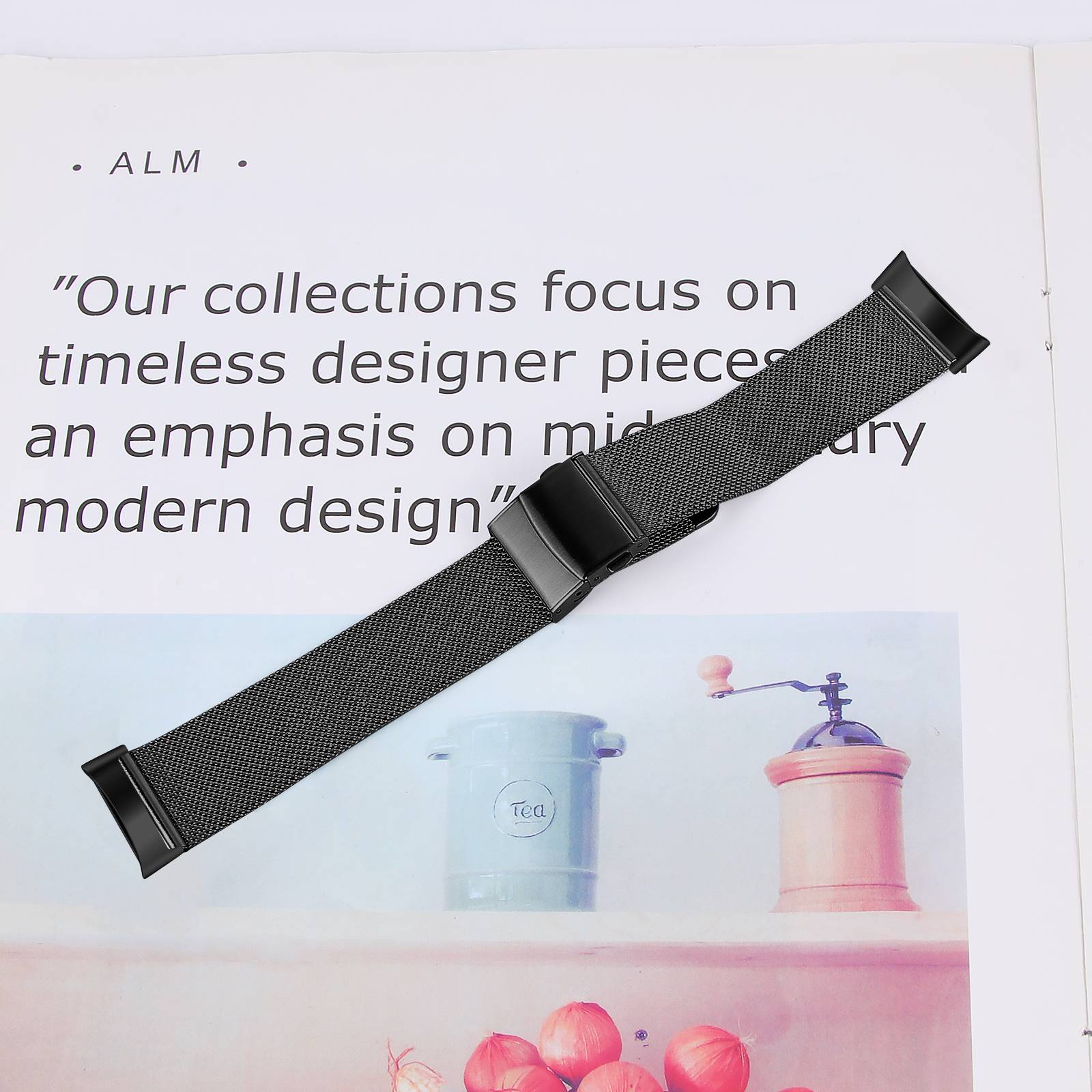 Edelstahl-Uhrenarmband für Fitbit Charge5/6 Black