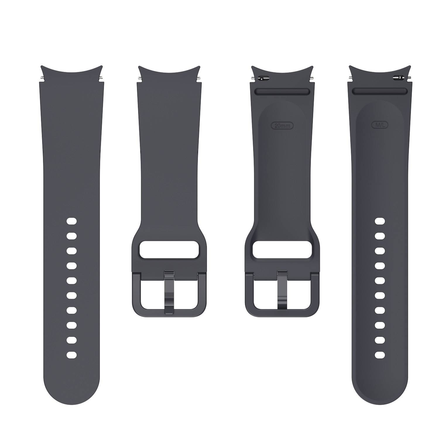 Silikon-Uhrenarmband für Samsung Galaxy Watch 5/Watch 5 Pro, 20 mm Gray