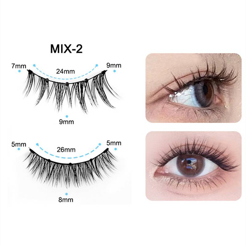 Magnetische wiederverwendbare falsche Wimpern mit Applikator, 2 Paar Modell 2