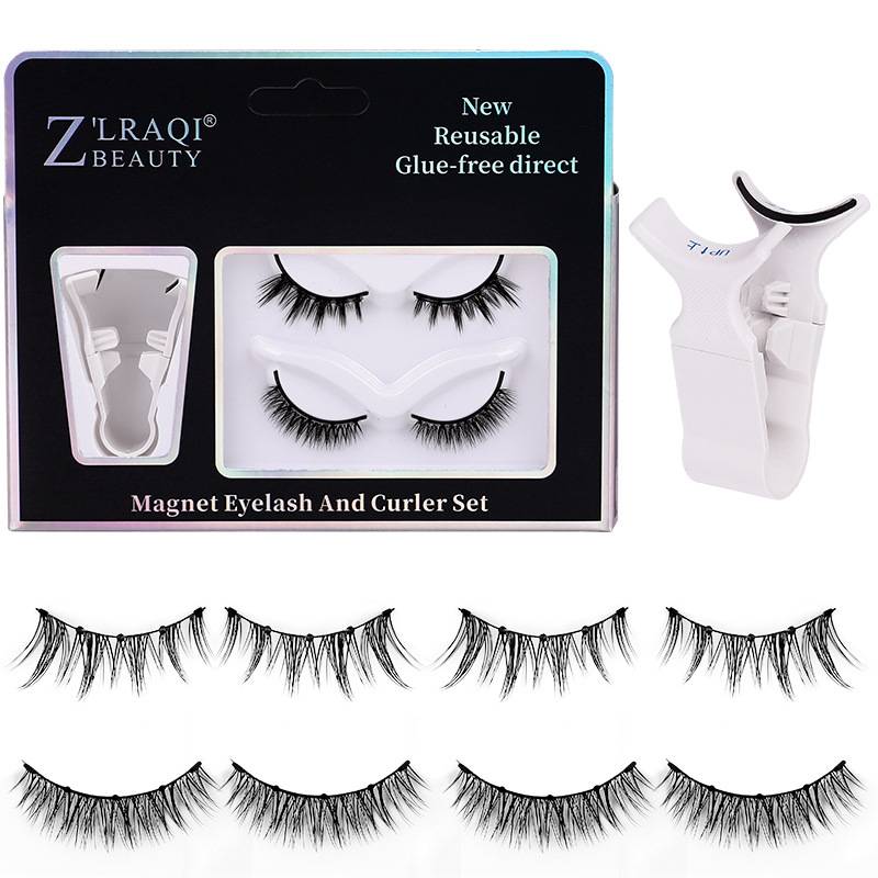 Magnetische wiederverwendbare falsche Wimpern mit Applikator, 2 Paar Modell 2
