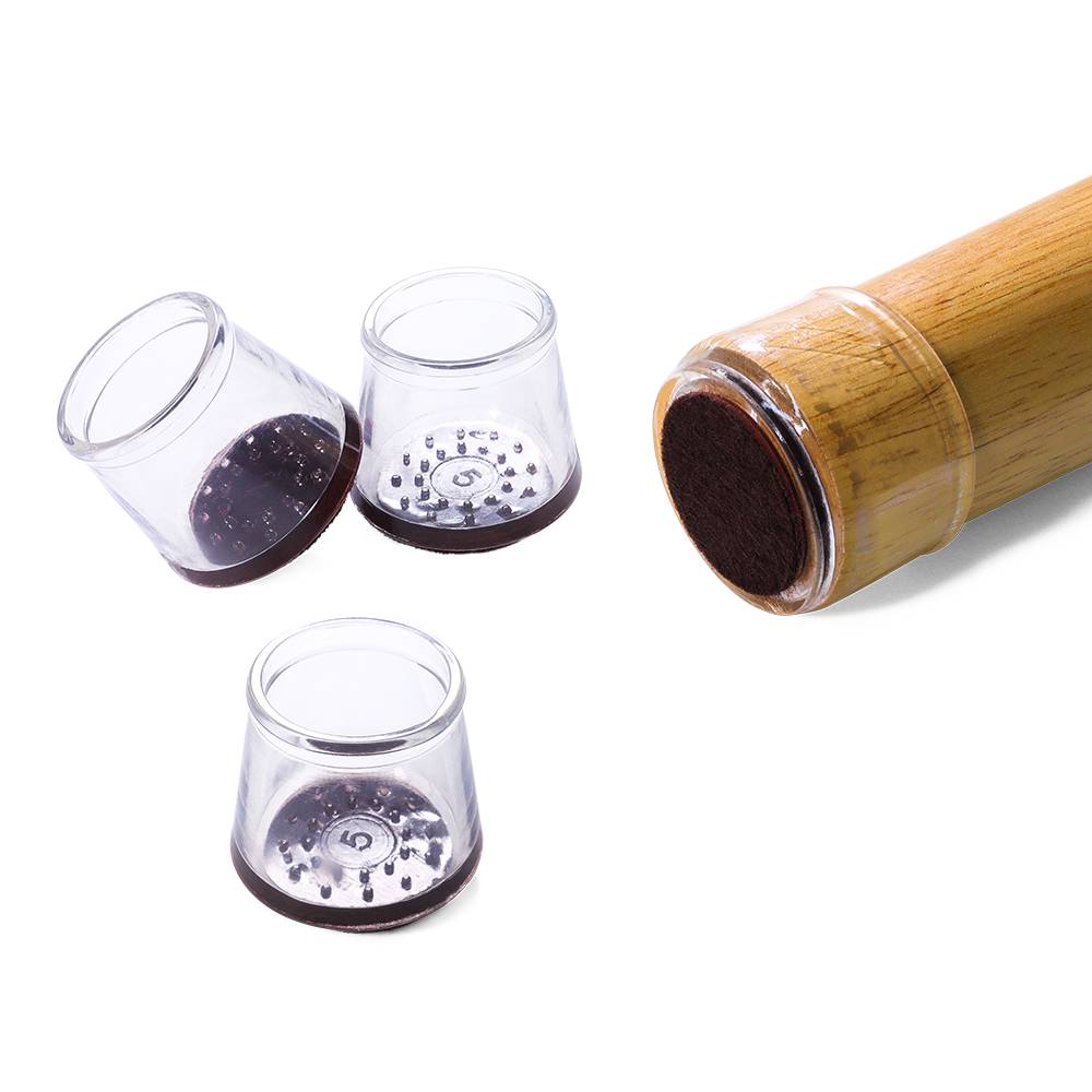 Möbelfüße / Schutz für Möbelbeine 16er-Pack Transparent+Brown S