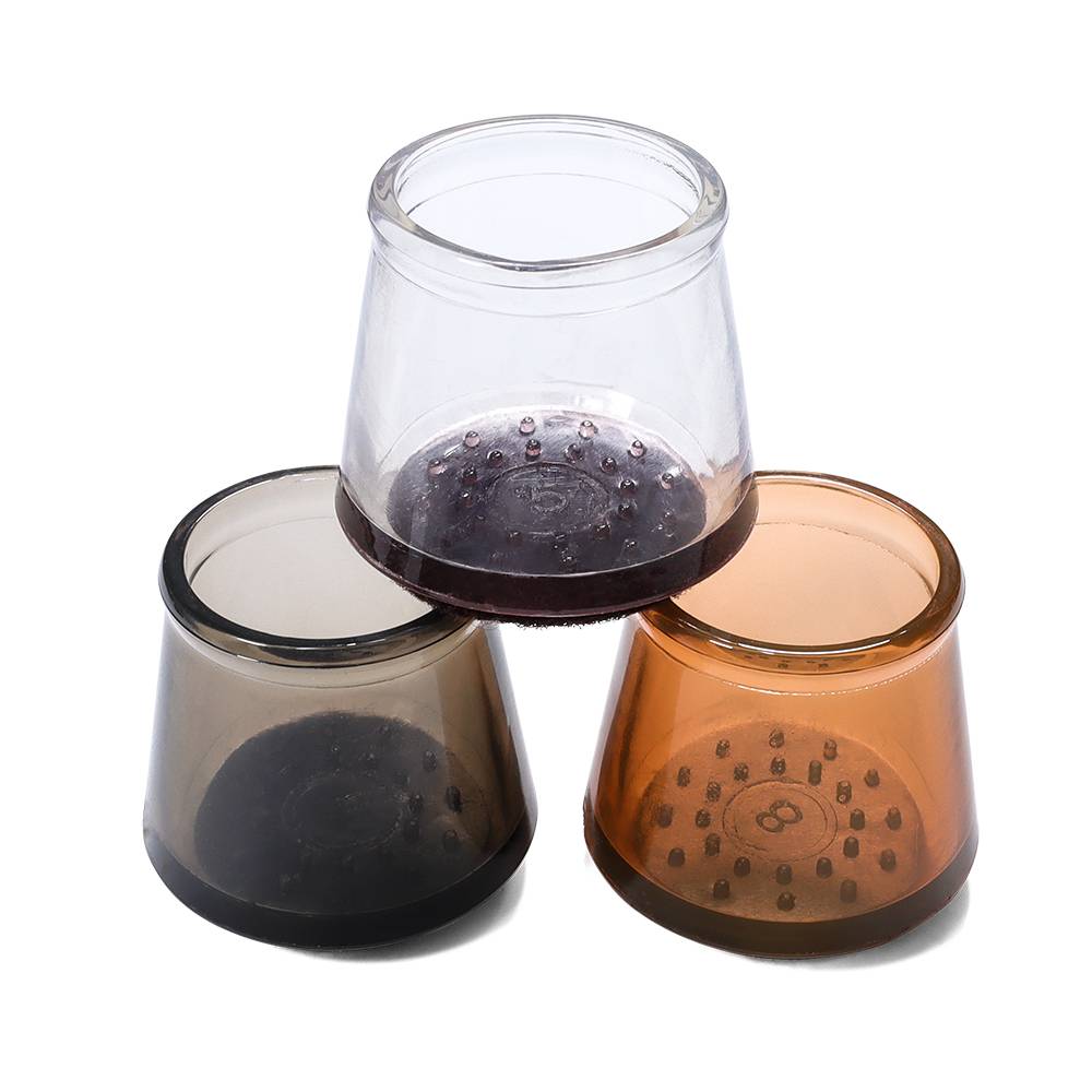 Möbelfüße / Schutz für Möbelbeine 16er-Pack Transparent+Brown S