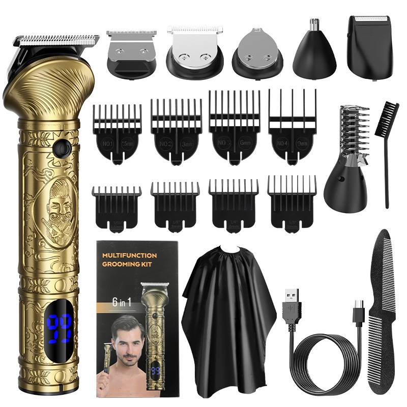 6-in-1 USB-Lade-Multifunktions-Pflegeset - Haarschneider-Set Gold