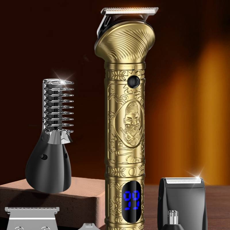 6-in-1 USB-Lade-Multifunktions-Pflegeset - Haarschneider-Set Gold