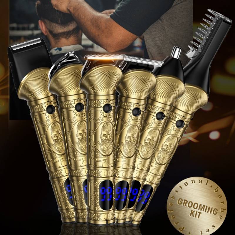 6-in-1 USB-Lade-Multifunktions-Pflegeset - Haarschneider-Set Gold