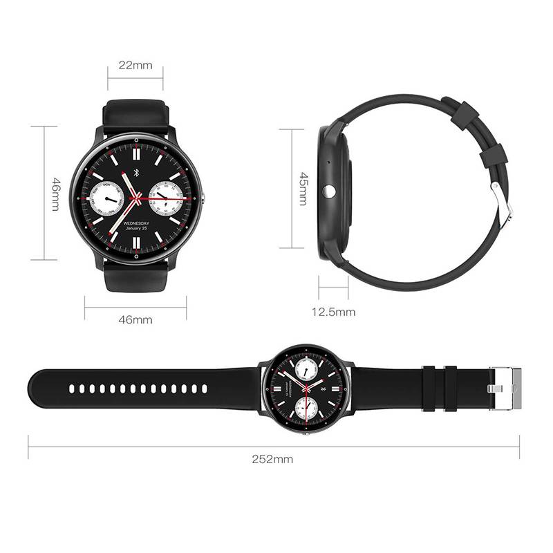 Wasserfeste Smartwatch mit 1,39-Zoll-Touchscreen Black