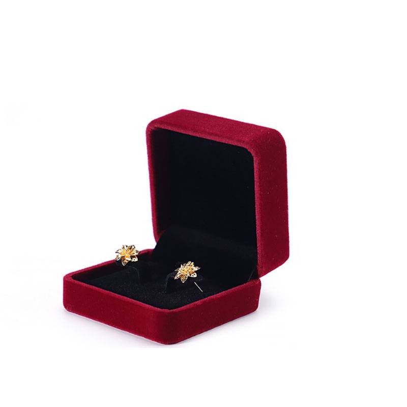 Schmuckkästchen/Ohrringkästchen aus Flanell DarkRed