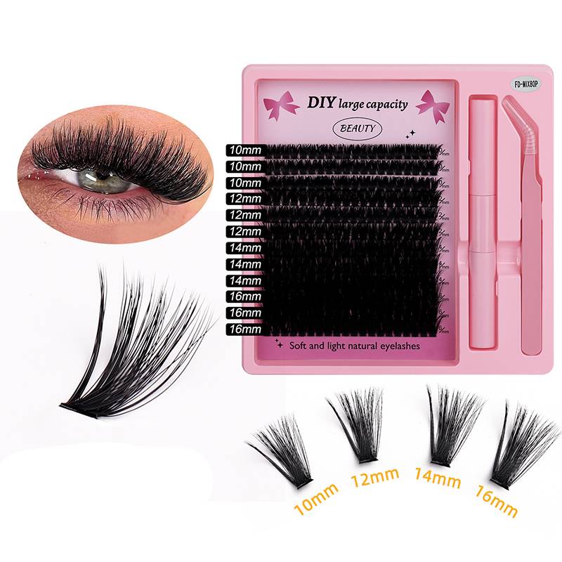 Set mit falschen Wimpern (240 Büschel) – natürlicher Look, wiederverwendbar, DIY-Anwendung Modell 3