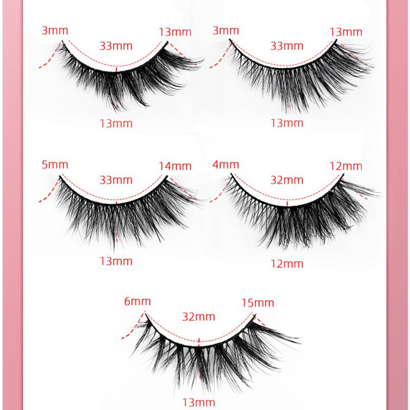 Natürliche künstliche Wimpern 7-Paar LZM-HZ