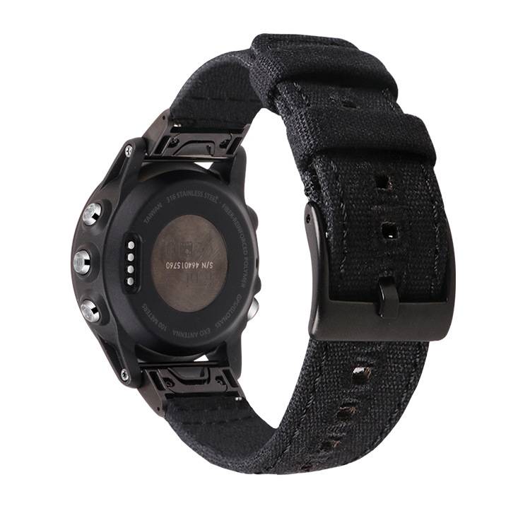 Canvas-Uhrenarmband für Garmin-Uhr Black L