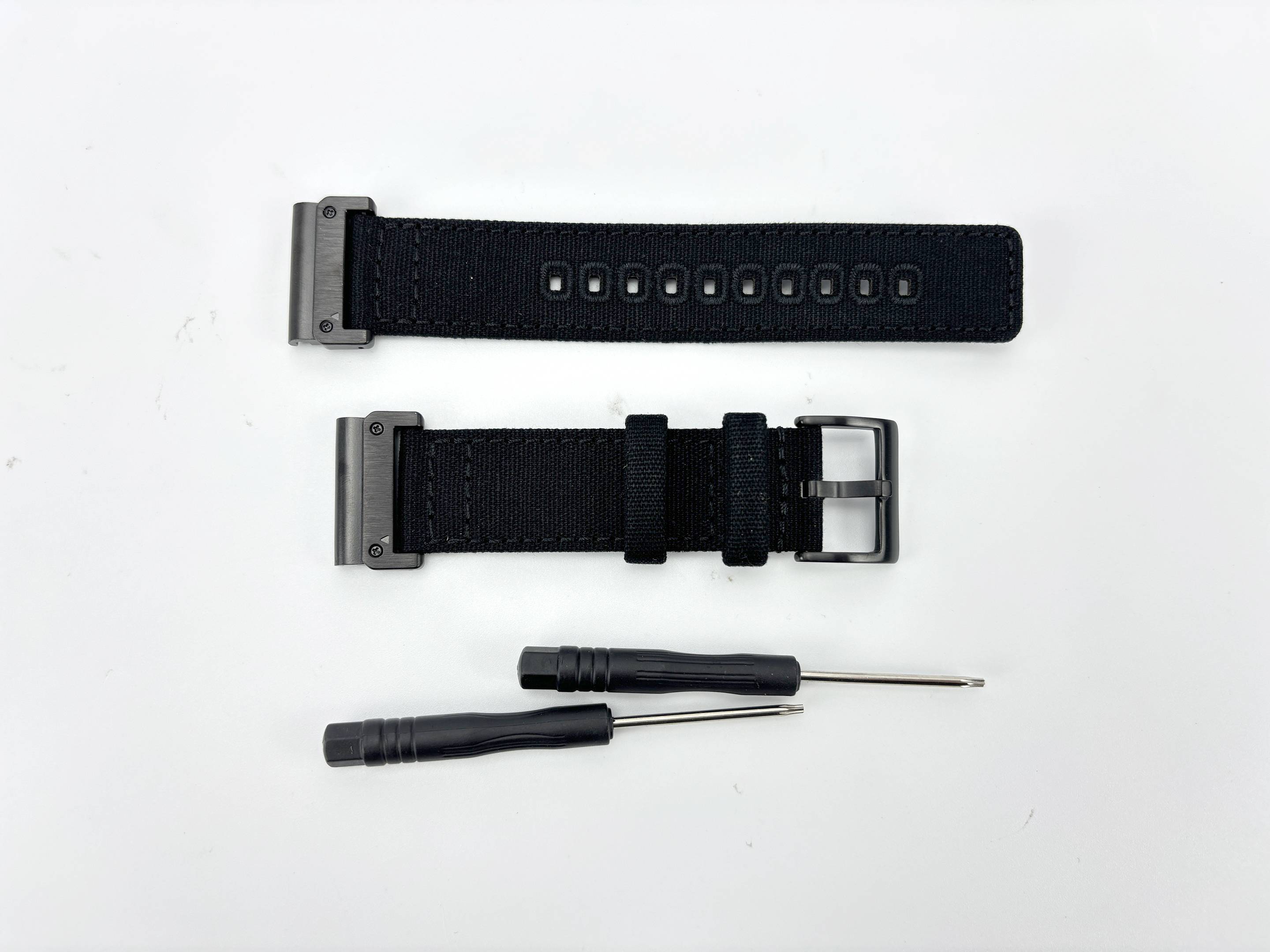 Canvas-Uhrenarmband für Garmin-Uhr Black L