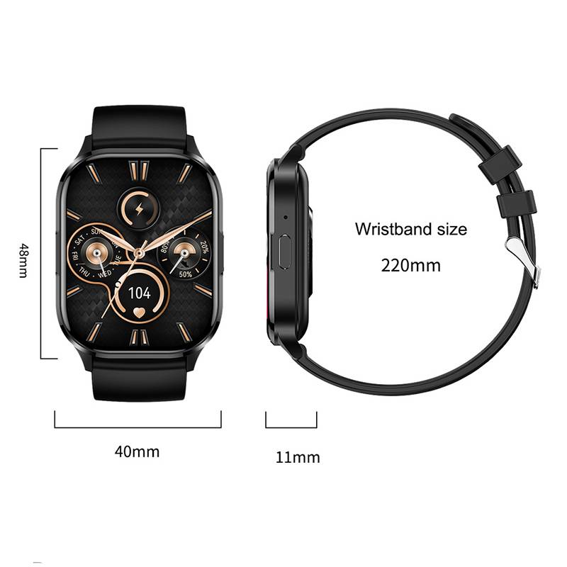 Smartwatch mit verschiedenen Sportmodi, Bluetooth-Anrufen, wasserdicht Black