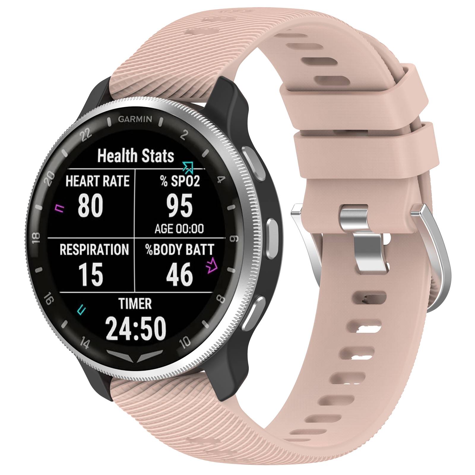 Silikon-Uhrenarmband für Garmin D2 Air X10 (43 mm), Garmin Bounce, Garmin Active5 Pink
