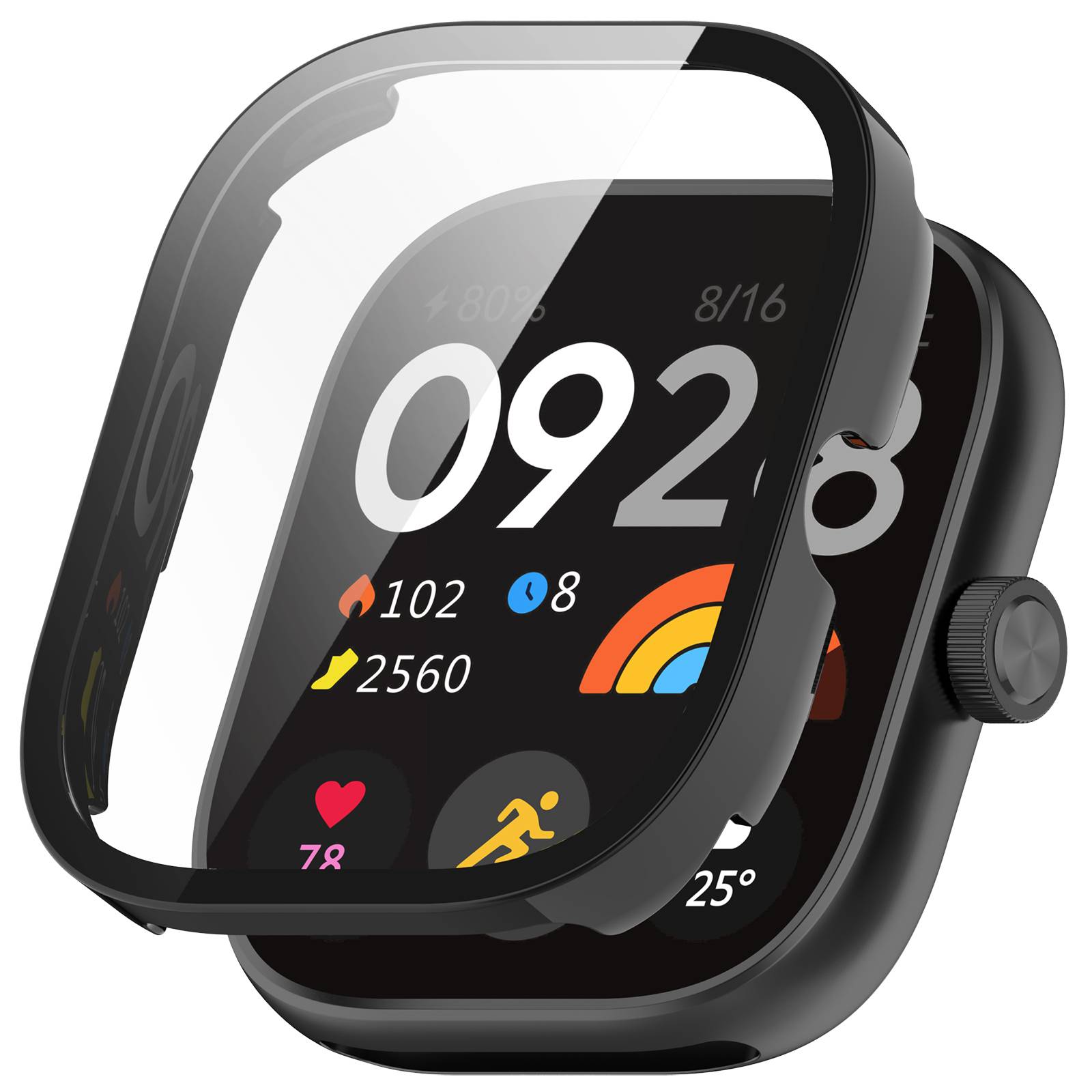 Hülle mit integriertem Displayschutz für Redmi Watch 5 Black