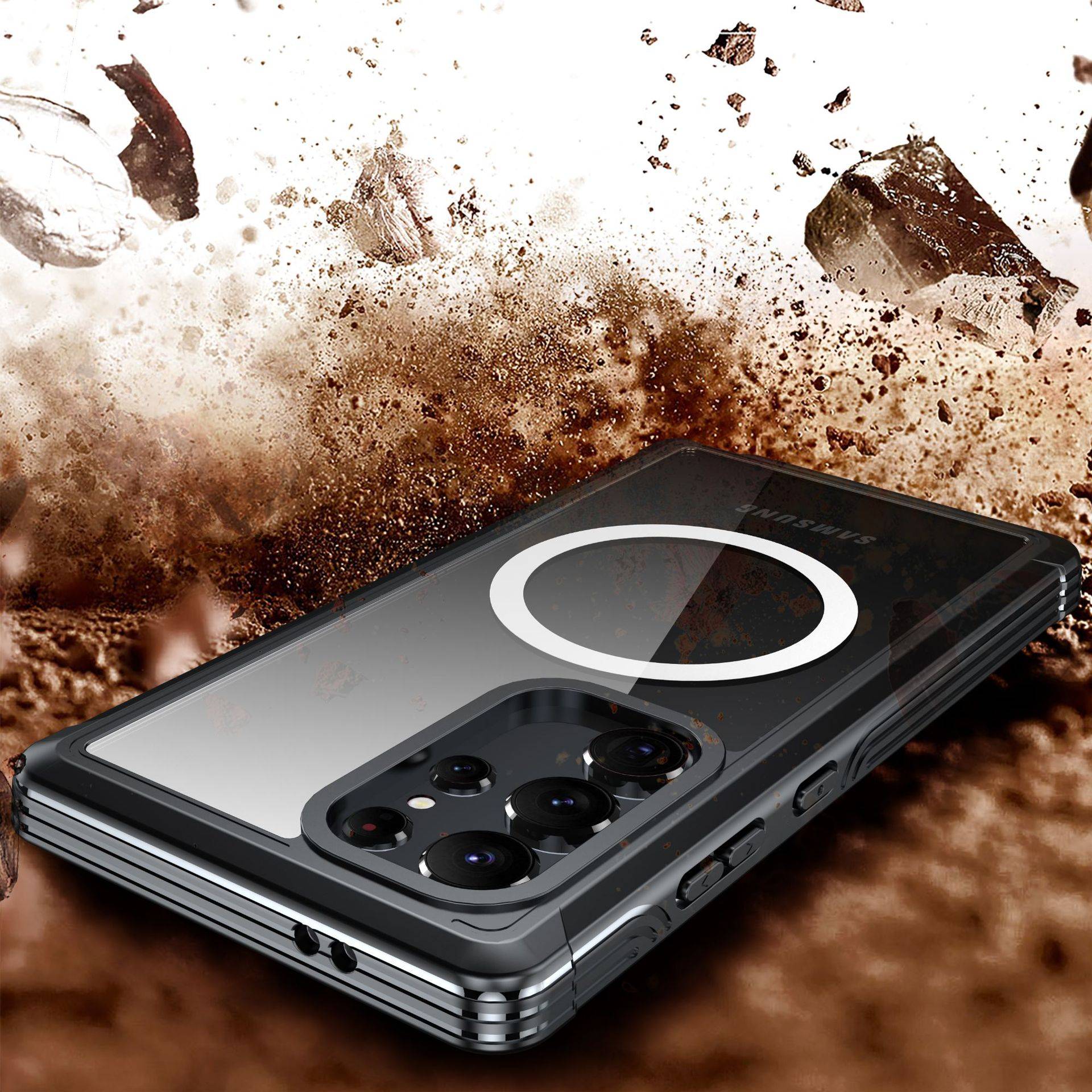 Samsung A55 Magnetische Handyhülle Black+Grey
