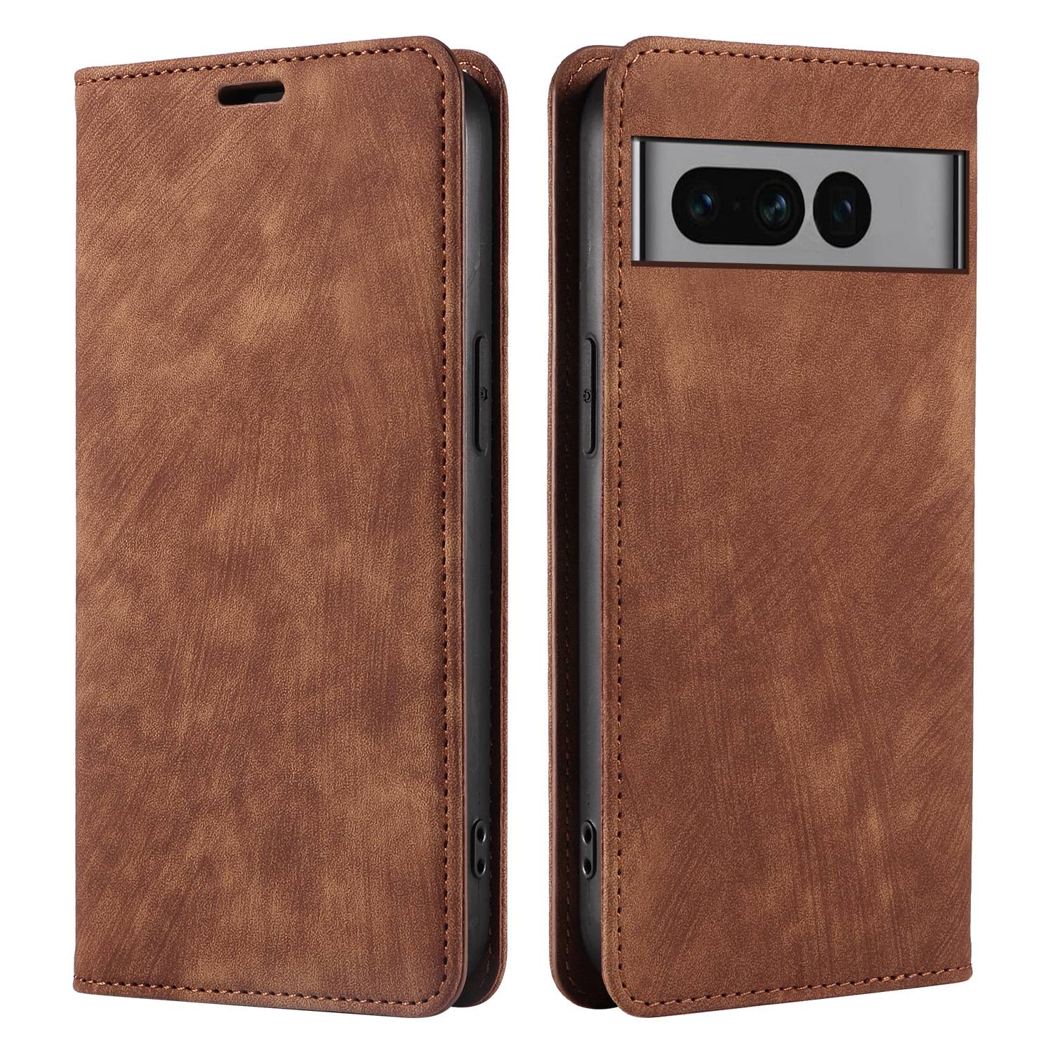 Magnetische Lederhülle für Google Pixel 8 Pro Brown