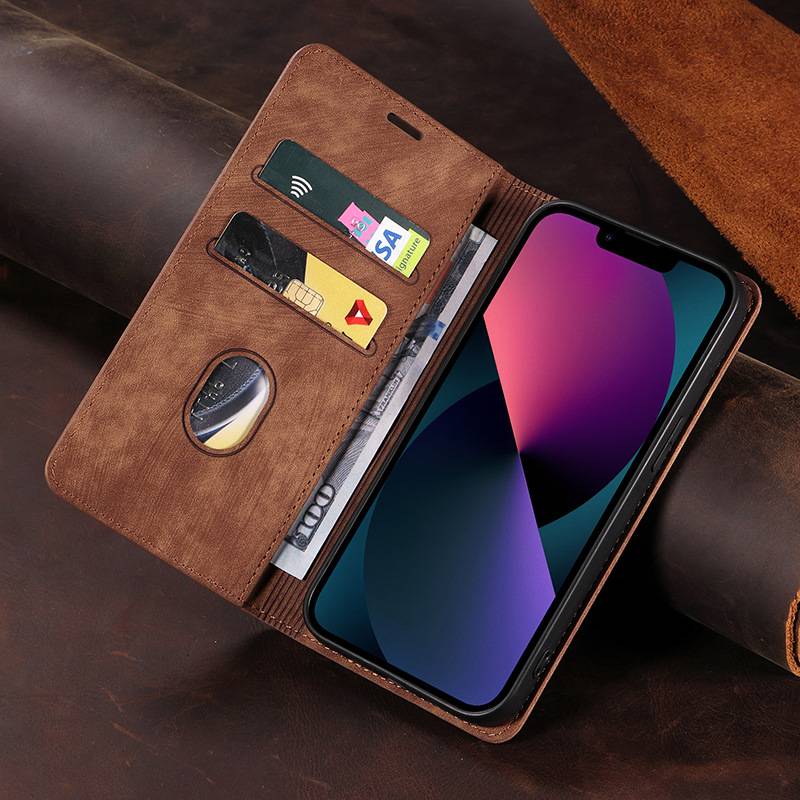 Magnetische Lederhülle für Google Pixel 8 Pro Brown