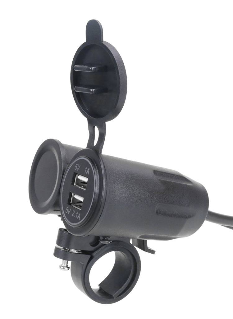 3,1-A-Dual-USB-Ladegerät – Spannungs- und Temperaturmesser Black+Red