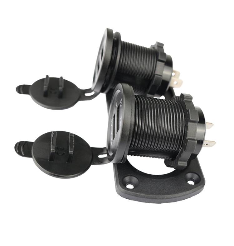 Duales USB-Autoladegerät mit blauem Licht (Panel mit 2 Ausgängen)