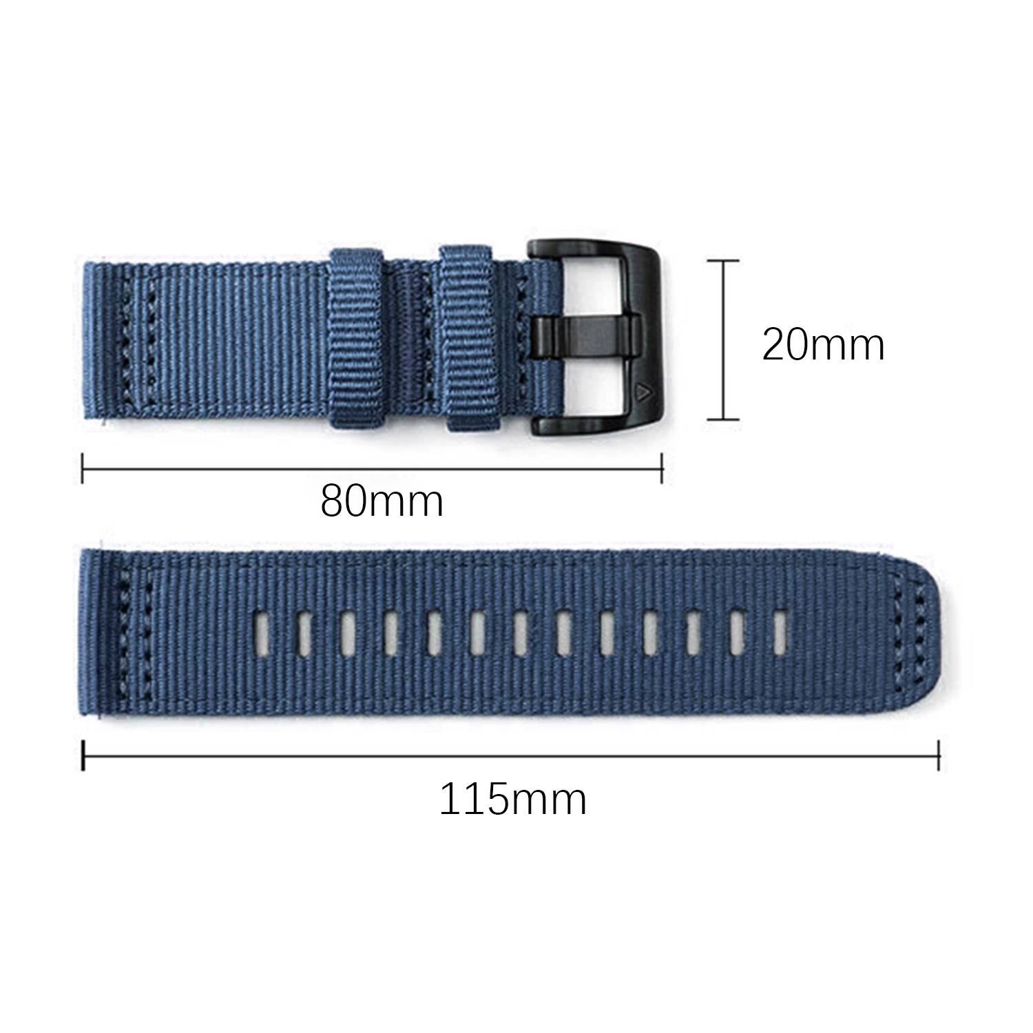 Nylon-Uhrenarmband für Garmin Forerunner 255/265/245 Smartwatch Blue M