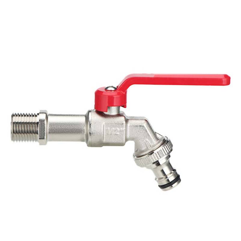 Frostfreier Wasserhahn – 1/2 x 3/4 Einzelbrause (verlängertes 1/2-Zoll-Gewinde, rot)