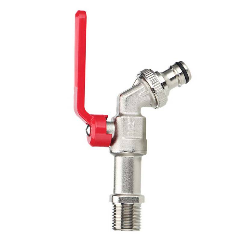 Frostfreier Wasserhahn – 1/2 x 3/4 Einzelbrause (verlängertes 1/2-Zoll-Gewinde, rot)