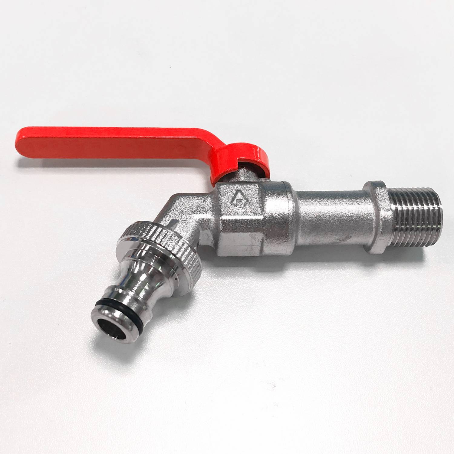 Frostfreier Wasserhahn – 1/2 x 3/4 Einzelbrause (verlängertes 1/2-Zoll-Gewinde, rot)
