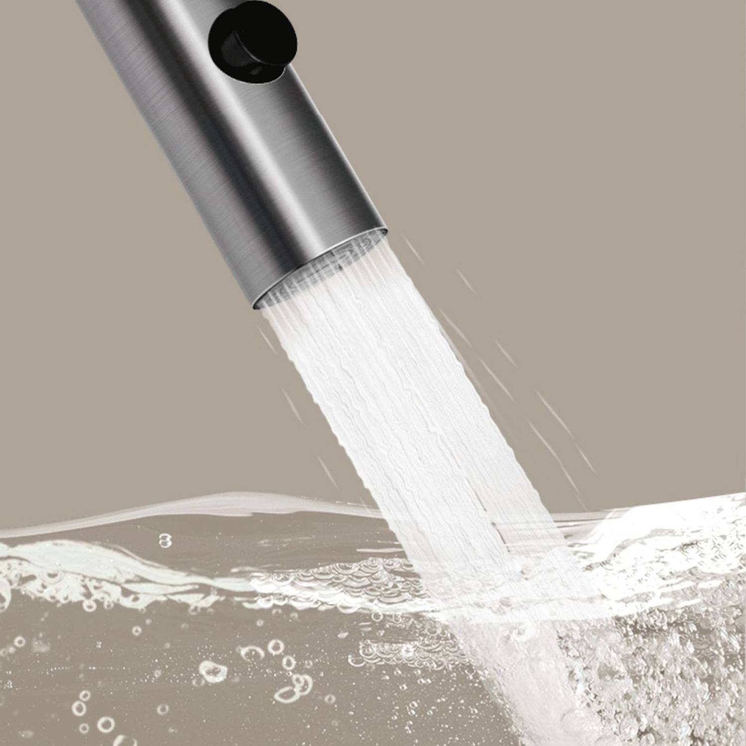 Druckverstärkender Toilettensprüher mit Ständer und zwei Modi Silver