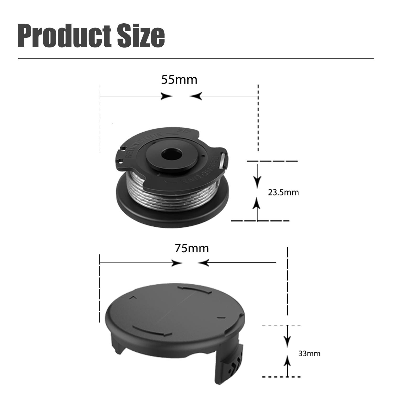 Ersatz-Spulenfaden und Abdeckungsset für Rasentrimmer von Bosch 10 Spulen