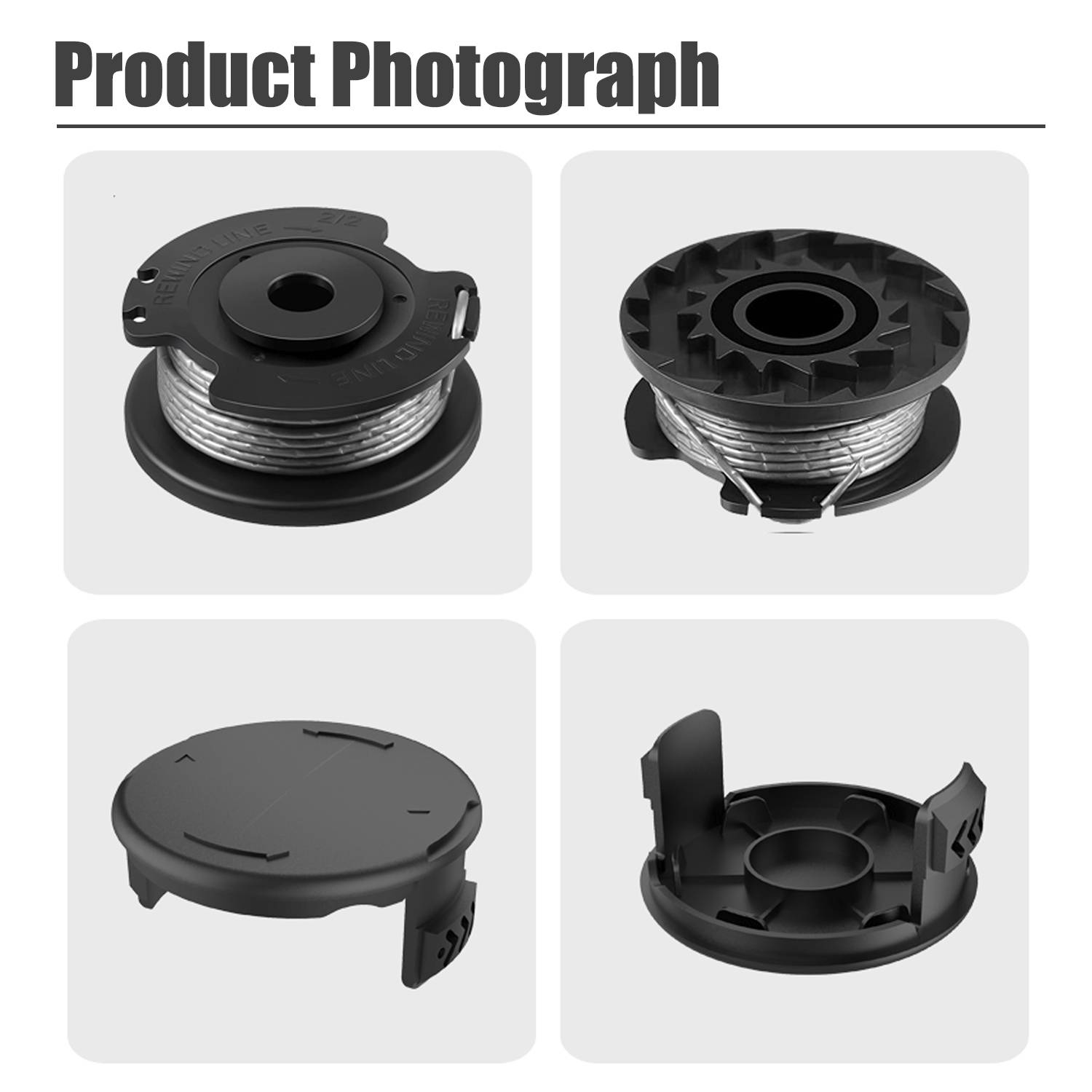 Ersatz-Spulenfaden und Abdeckungsset für Rasentrimmer von Bosch 6 Spulen