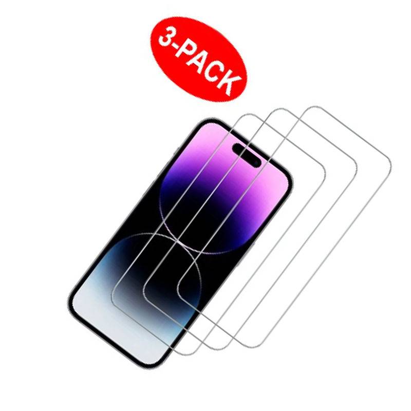 iPhone 15 Pro Displayschutzfolie aus gehärtetem Glas im 3er-Pack