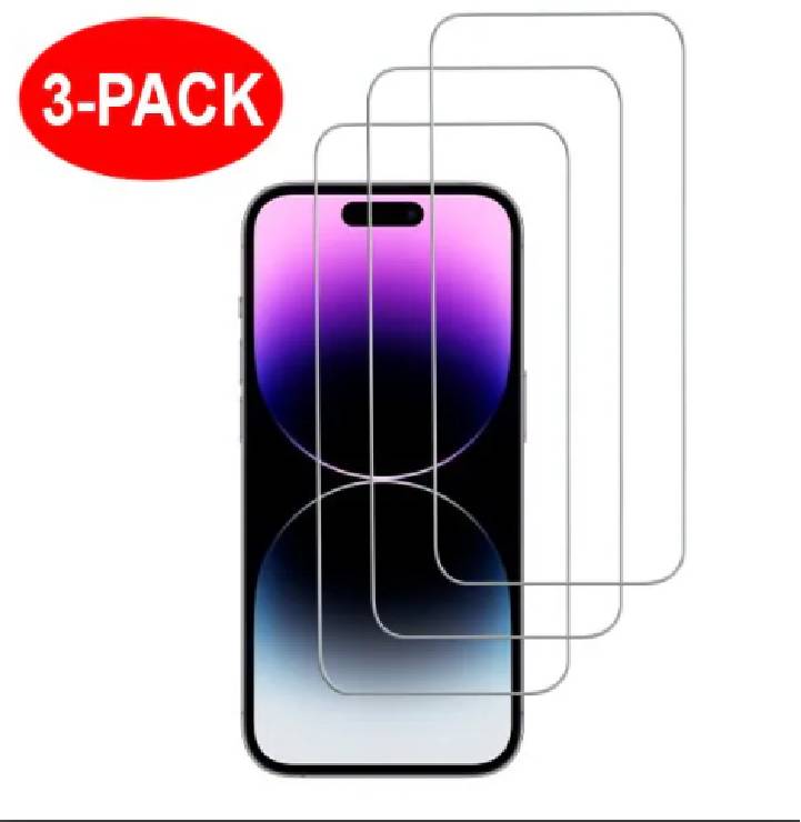iPhone 15 Pro Displayschutzfolie aus gehärtetem Glas im 3er-Pack