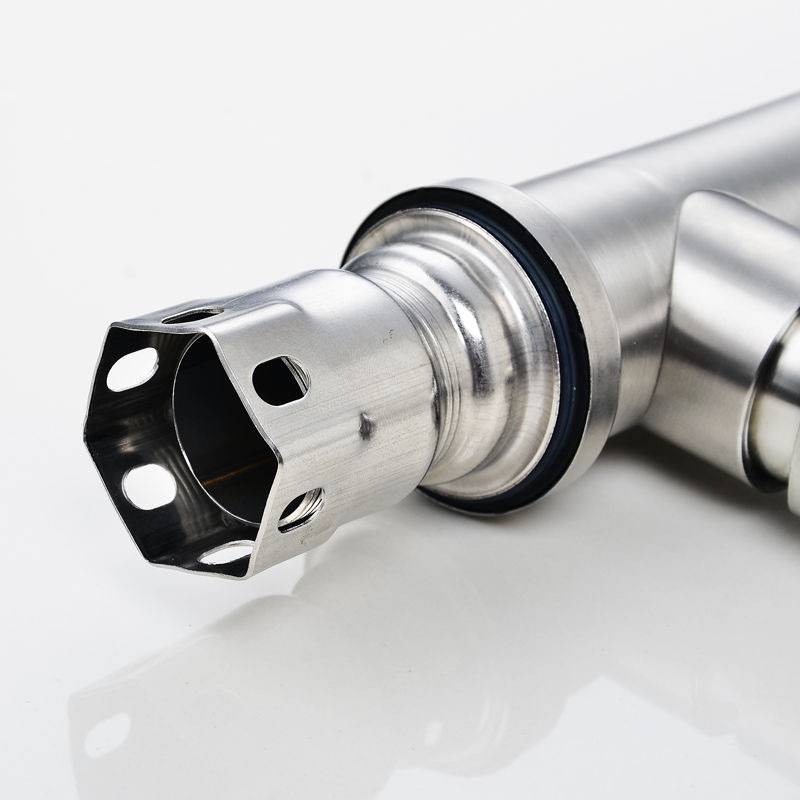 Küchenmischer aus Edelstahl, Kalt- und Warmwasserhahn mit 60 cm Schlauch