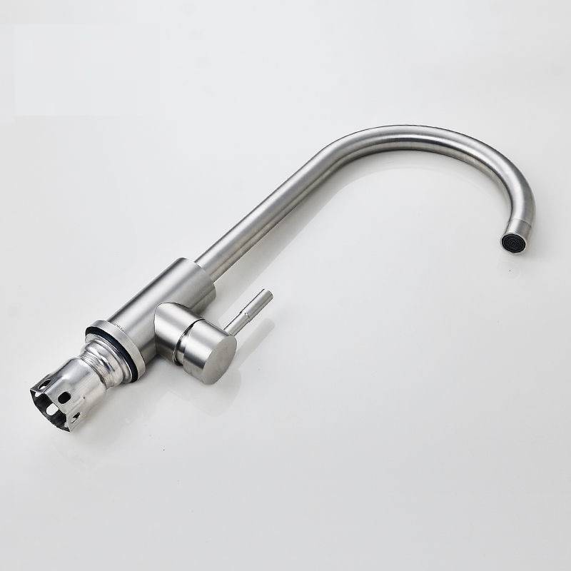 Küchenmischer aus Edelstahl, Kalt- und Warmwasserhahn mit 60 cm Schlauch