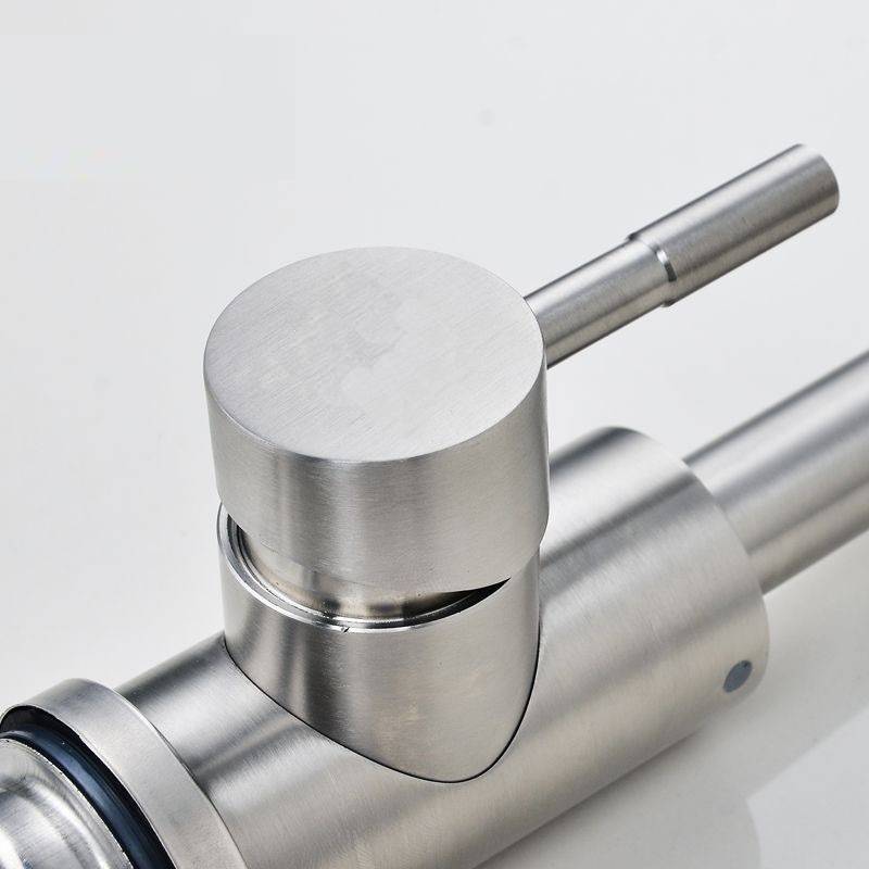 Küchenmischer aus Edelstahl, Kalt- und Warmwasserhahn mit 60 cm Schlauch