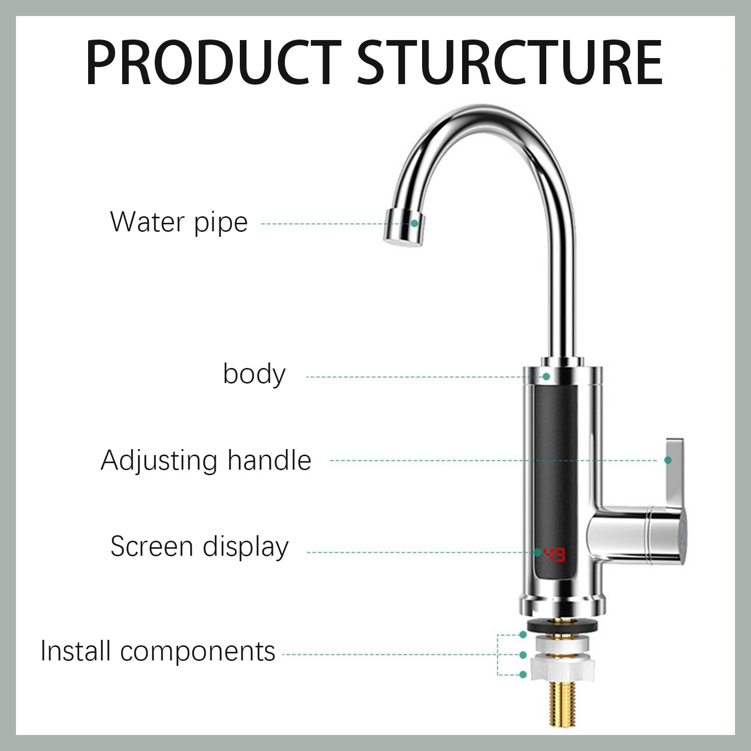Elektrischer Warmwasserhahn mit Schnellaufheizung