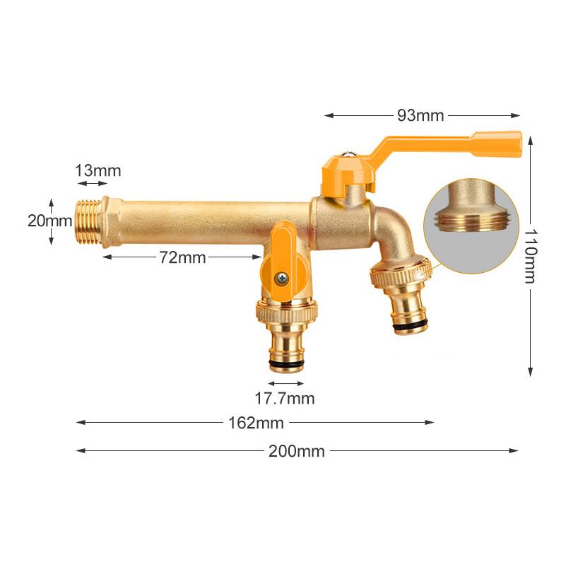 Messinghahn - Erweiterte Länge