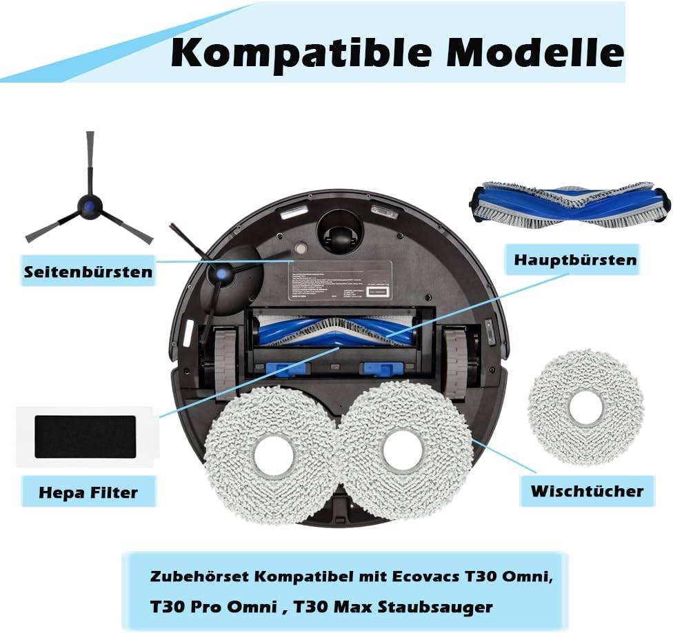 Ersatzteile für Ecovacs Deebot T30 Omni, T30 Pro Omni, T30 Max