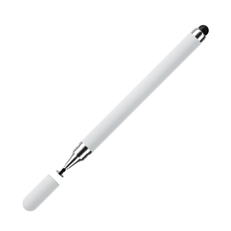 2-in-1-Eingabestift für Touchscreens (Doppelgummispitze) White